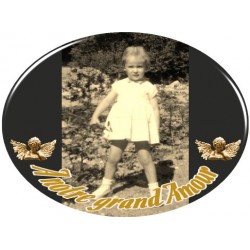 Médaillon Funéraire Ovale Horizontal 10,5 x 8 cm Photo Personnalisé