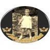 Oval adhesive resin memorial plaque Horizontal 3.9 x 3.1" Personalized