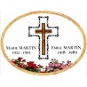 Oval adhesive resin memorial plaque Horizontal 3.9 x 3.1" Personalized