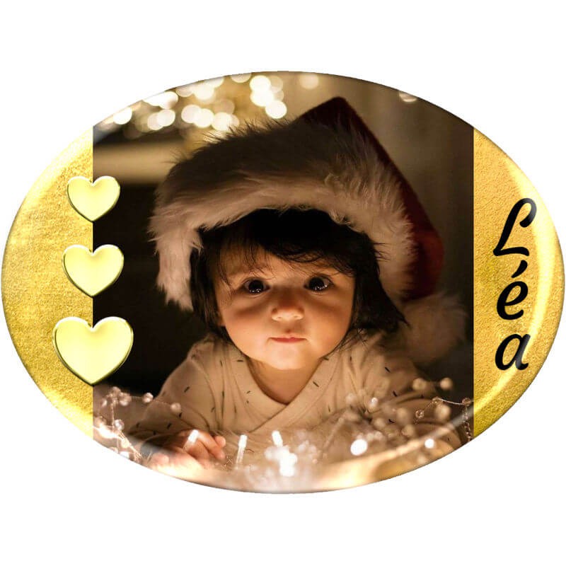 Médaillon Funéraire Ovale Horizontal 10,5 x 8 cm Photo Personnalisé