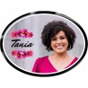 Oval adhesive resin memorial plaque Horizontal 3.5 x 2.7" Personalized