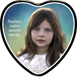 Heart adhesive resin memorial photo plaque 3.5" x 3.5" Personalized