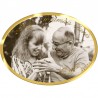 Oval adhesive resin memorial plaque Horizontal 4.7 x 3.5" Personalized