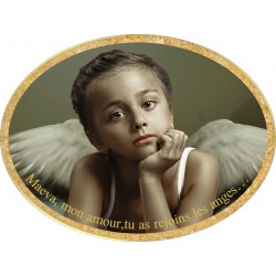 Foto  ovalada horizontal de 14.5 x 11 cm para estela, lápida, urna funeraria.