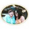 Oval adhesive resin memorial plaque Horizontal 6.3 x 4.7" Personalized