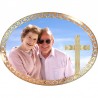 Oval adhesive resin memorial plaque Horizontal 7.9 x 5.9" Personalized