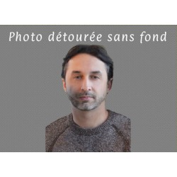 Détourage photo homme médaillon plaque funéraire résine cimetière