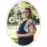 Oval memorial photo tile - Vertical Personalized