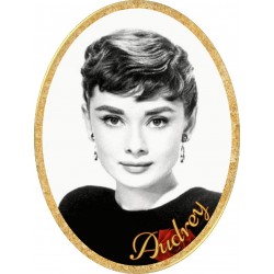 Médaillon Funéraire Ovale Vertical 6 x 8 cm Photo Personnalisé Audrey Hepburn