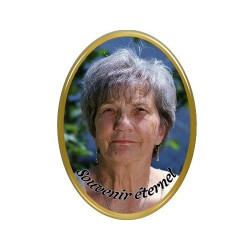 Médaillon Funéraire Ovale Vertical 6 x 8 cm Photo Personnalisé A notre mère