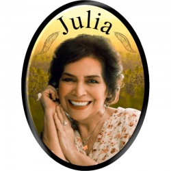 Oval adhesive resin memorial photo plaque Vertical 3.5" Personalized