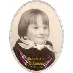 Médaillon Funéraire Ovale Vertical 7x9 cm Photo Personnalisé Myléne Muriel Enfant