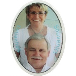 Médaillon Funéraire Ovale Vertical 8x10,5 cm Photo Personnalisé Amis