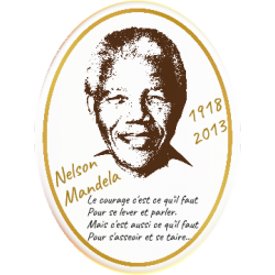 Médaillon Funéraire Photo Ovale Vertical 15 x 20 cm Personnalisé Nelson Mandela