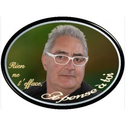 Médaillon Funéraire Ovale Horizontal 8 x 6 cm Photo Personnalisé